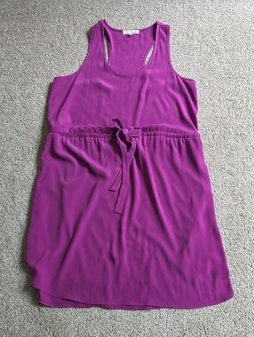 Lush Women’s Sleeveless Drawstring Waist Tank Dress - Fuchsia